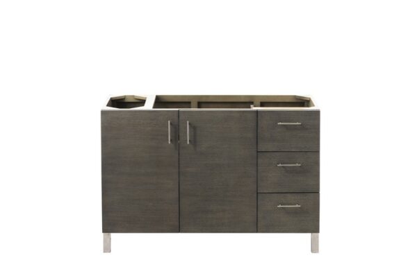 James Martin 850-V48-SOK-3GEX Metropolitan 48 Inch Single Vanity in Silver Oak with 3 cm Grey Expo Quartz Top with Sink