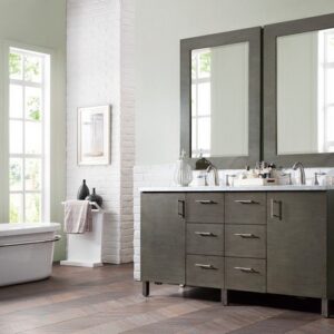 James Martin 850-V60D-SOK Metropolitan 60 Inch Double Vanity in Silver Oak