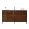 James Martin 850-V60S-AWT-3CAR Metropolitan 60 Inch American Walnut Single Vanity with 3 cm Carrara Marble Top