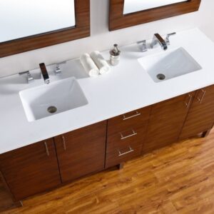 James Martin 850-V72-AWT-3AF Metropolitan 72 Inch American Walnut Double Vanity with 3 cm Arctic Fall Solid Surface Top