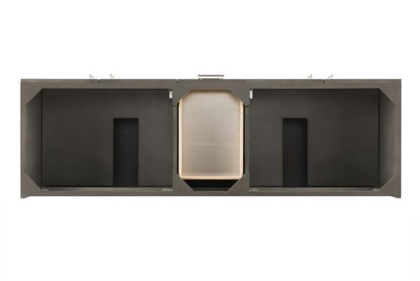 James Martin 850-V72-SOK-3GEX Metropolitan 72 Inch Double Vanity in Silver Oak with 3 cm Grey Expo Quartz Top with Sink