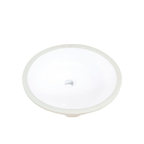 Altair 9003-BAS-WH Lily 18 3/8 Inch Oval Ceramic Undermount Bathroom Sink - White