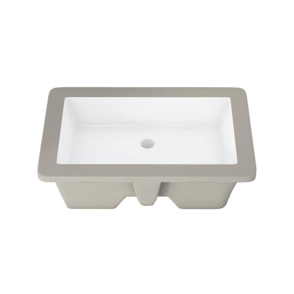 Altair 9004-BAS-WH Dixie 19 3/4 Inch Rectangular Ceramic Undermount Bathroom Sink - White