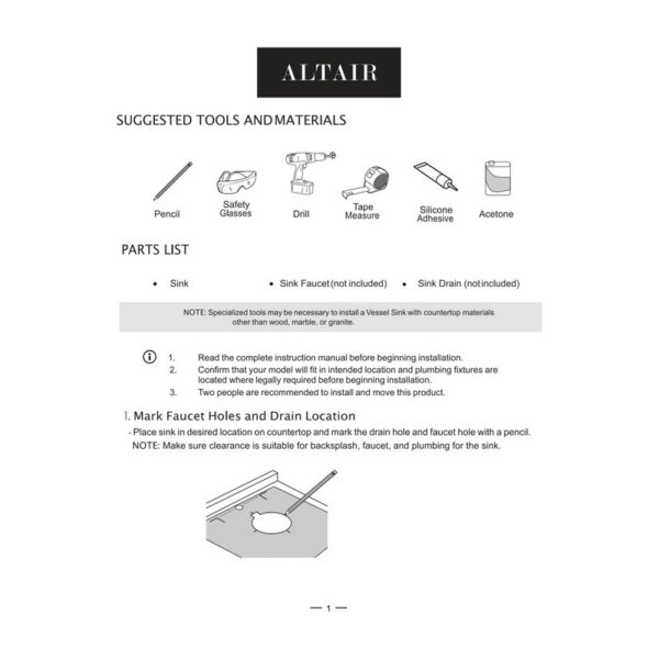 Altair 9009-BAS-WH Sabine 14 1/4 Inch Round Ceramic Vessel Bathroom Sink - White