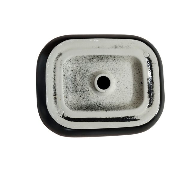 Altair 9005-BAS-BL Zion 16 3/4 Inch Square Ceramic Undermount Bathroom Sink - Black