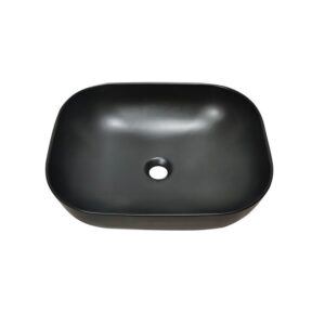 Altair 9007-BAS-BL Tahoe 19 7/8 Inch Oval Ceramic Vessel Bathroom Sink - Black