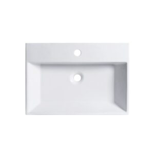 Altair 9011-BAS-WH Fremont 23 5/8 Inch Rectangle Ceramic Vessel Bathroom Sink with Overflow - White