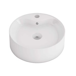 Altair 9012-BAS-WH Timitra 18 1/4 Inch Round Ceramic Vessel Bathroom Sink - White