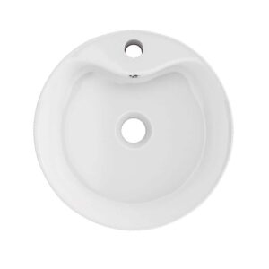 Altair 9012-BAS-WH Timitra 18 1/4 Inch Round Ceramic Vessel Bathroom Sink - White