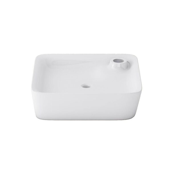 Altair 9013-BAS-WH Leonis 17 Inch Square Ceramic Vessel Bathroom Sink - White