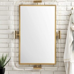 James Martin 994-M30-PG-LU South Beach 30 Inch Mirror in Polished Gold and Lucite