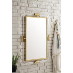 James Martin 994-M30-PG-LU South Beach 30 Inch Mirror in Polished Gold and Lucite