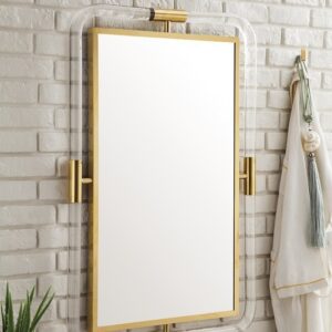 James Martin 994-M30-PG-LU South Beach 30 Inch Mirror in Polished Gold and Lucite