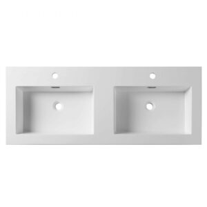 Blossom A10 4818 25D 47 5/8 Inch Double Basins Acrylic Top-Mount Bathroom Sink