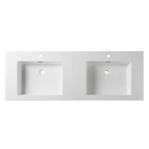 Blossom A10 6022 25 60 1/2 Inch Double Basins Acrylic Top-Mount Bathroom Sink