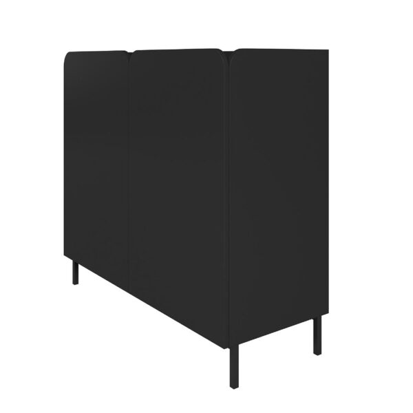 Manhattan Comfort Mid-Century Modern Bogardus Accent Cabinet with 4 Shelves in Black