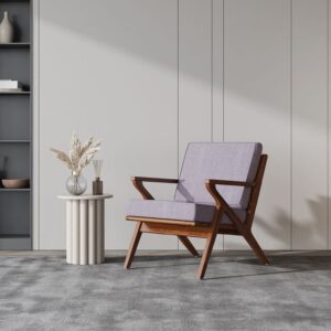 Manhattan Comfort Martelle Grey and Amber Twill Weave Accent Chair