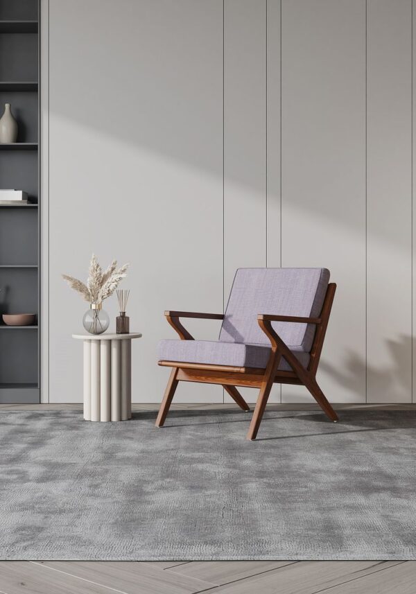 Manhattan Comfort Martelle Grey and Amber Twill Weave Accent Chair