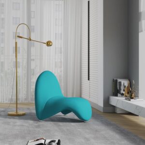 Manhattan Comfort MoMa Teal Wool Blend Accent Chair