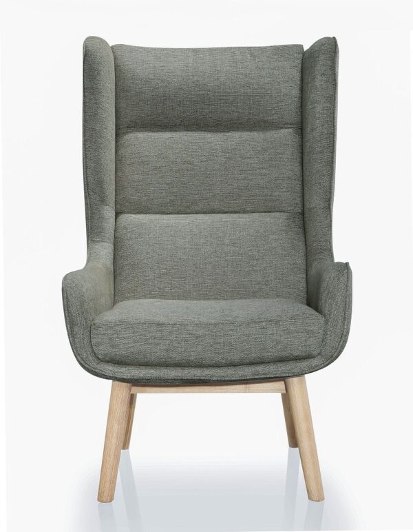 Manhattan Comfort Sampson Graphite and Natural Twill Accent Chair