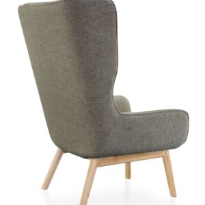 Manhattan Comfort Sampson Graphite and Natural Twill Accent Chair