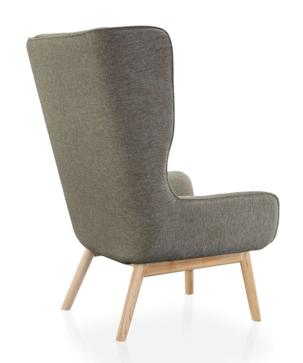 Manhattan Comfort Sampson Graphite and Natural Twill Accent Chair