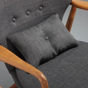 Manhattan Comfort Bradley Charcoal and Walnut Linen Weave Accent Chair