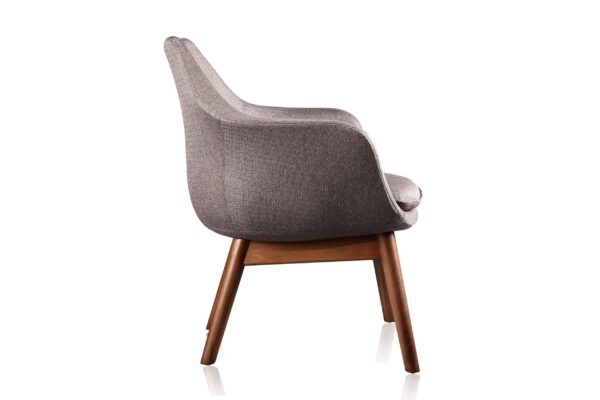 Manhattan Comfort Cronkite Grey and Walnut Twill Accent Chair