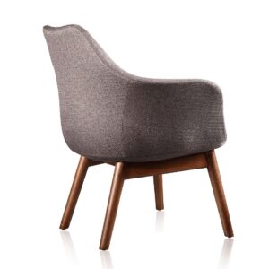 Manhattan Comfort Cronkite Grey and Walnut Twill Accent Chair