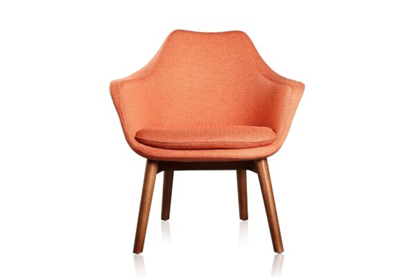 Manhattan Comfort Cronkite Orange and Walnut Twill Accent Chair