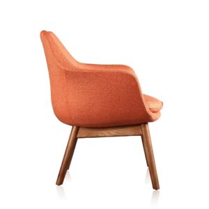 Manhattan Comfort Cronkite Orange and Walnut Twill Accent Chair