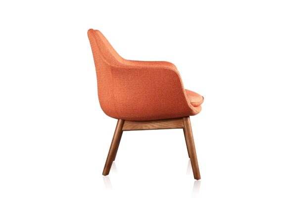 Manhattan Comfort Cronkite Orange and Walnut Twill Accent Chair