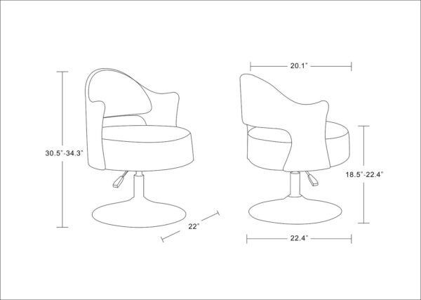 Manhattan Comfort Bopper White and Polished Chrome Faux Leather Adjustable Height Swivel Accent Chair