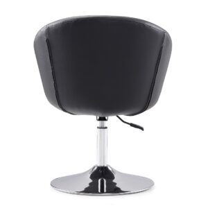 Manhattan Comfort Hopper Black and Polished Chrome Faux Leather Adjustable Height Chair