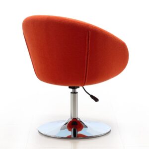 Manhattan Comfort Hopper Orange and Polished Chrome Wool Blend Adjustable Height Chair