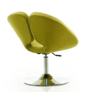 Manhattan Comfort Perch Green and Polished Chrome Wool Blend Adjustable Chair