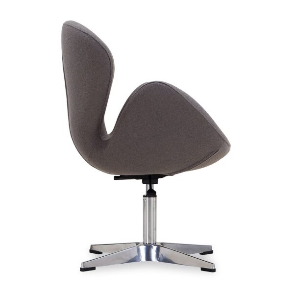 Manhattan Comfort Raspberry Grey and Polished Chrome Wool Blend Adjustable Swivel Chair