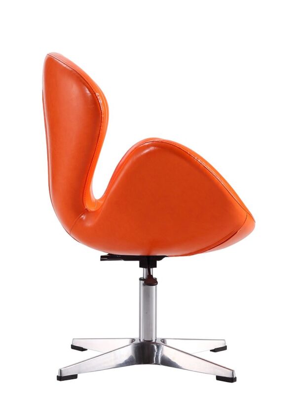 Manhattan Comfort Raspberry Tangerine and Polished Chrome Faux Leather Adjustable Swivel Chair