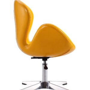 Manhattan Comfort Raspberry Yellow and Polished Chrome Faux Leather Adjustable Swivel Chair