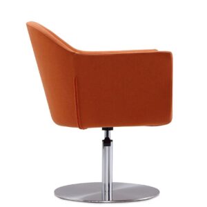 Manhattan Comfort Voyager Orange and Brushed Metal Woven Swivel Adjustable Accent Chair