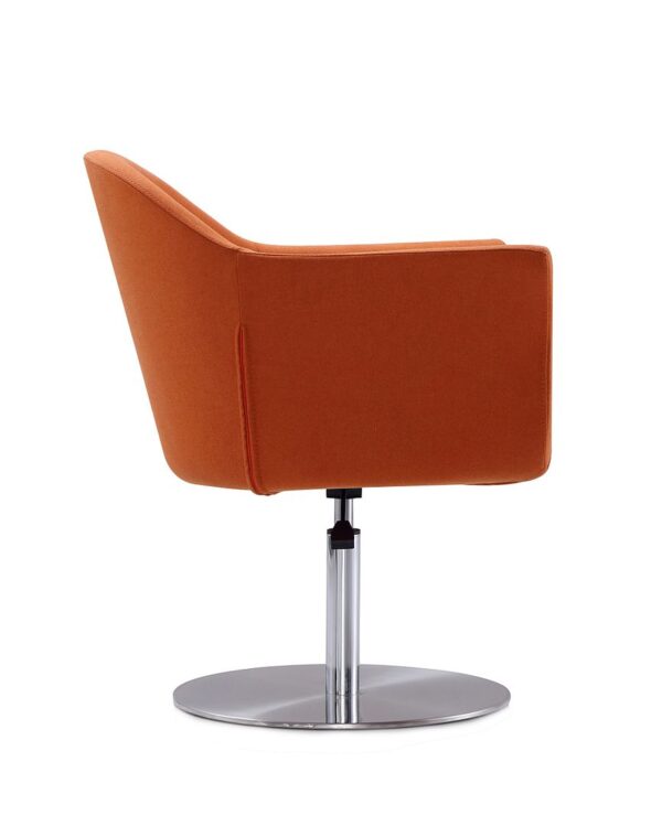 Manhattan Comfort Voyager Orange and Brushed Metal Woven Swivel Adjustable Accent Chair