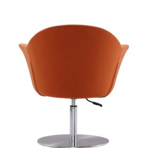 Manhattan Comfort Voyager Orange and Brushed Metal Woven Swivel Adjustable Accent Chair