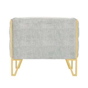 Manhattan Comfort Vector Grey and Gold Velvet Accent Chair