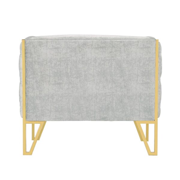 Manhattan Comfort Vector Grey and Gold Velvet Accent Chair