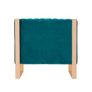 Manhattan Comfort Trillium Teal and Gold Velvet Accent Chair