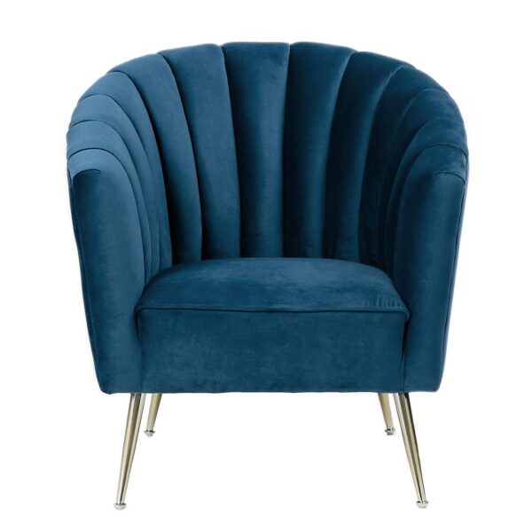 Manhattan Comfort Rosemont Blue and Gold Velvet Accent Chair