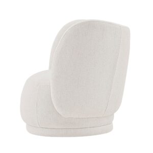 Manhattan Comfort Contemporary Siri Linen Weave Accent Chair with Pillows in Cream