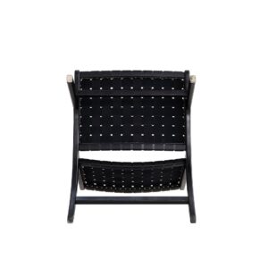 Manhattan Comfort Maintenon Leatherette Accent Chair in Black