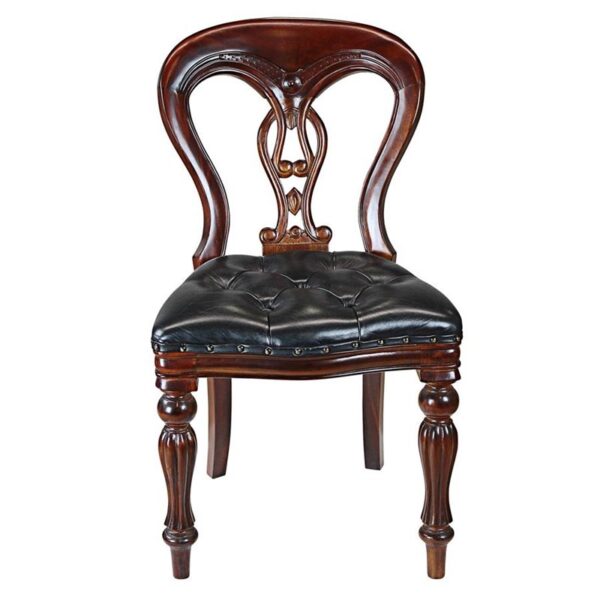 Design Toscano AF1060 19 Inch Simsbury Manor Leather Side Chair