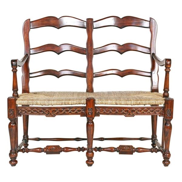 Design Toscano AF1287 44 Inch Provincial French Ladderback Settee